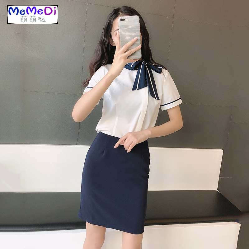 职业装衬衫套裙夏季空姐制服ol套装女时尚珠宝店师前台工作服