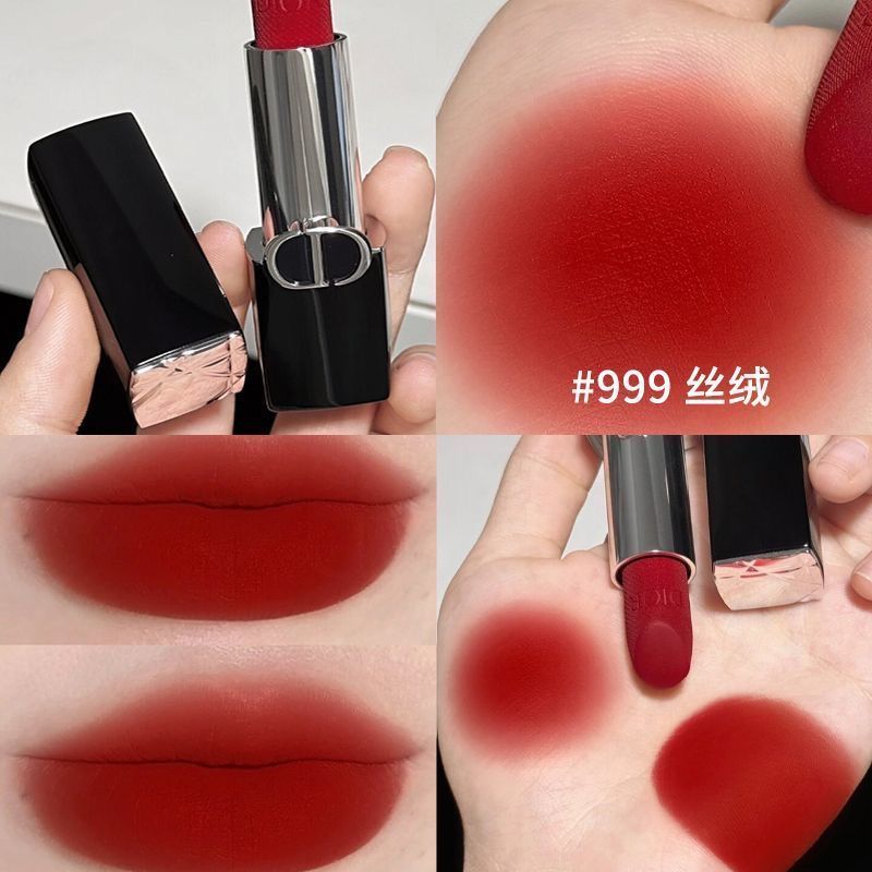 迪奥(Dior)丝绒口红999#小样1支 经典烈焰蓝金缎光持久口红丝绒高清大图