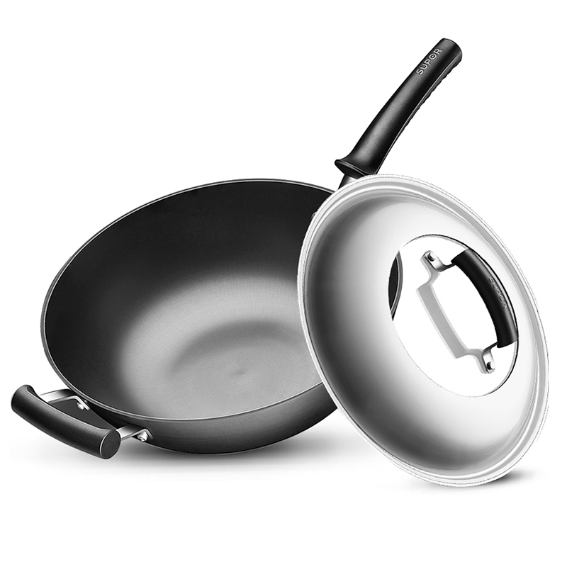 苏泊尔(supor)铸铁锅 臻铁真不锈健康炒锅 无涂层炒菜锅 燃气电磁炉