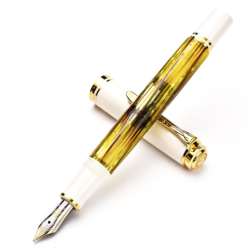百利金(Pelikan )M401白乌龟M400玳瑁纹钢笔14K金 方形礼盒