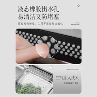 欧琳水槽9151H/9152H/9153H飞雨瀑布洗菜盆纳米水槽厨房一体盆枪灰色大单槽304不锈钢