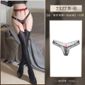 霏慕情趣内衣午夜魅力性感夜梦衔钻吊带油亮一体袜7327 7327黑+红【单件吊带一体丝袜】+黑内裤 均码