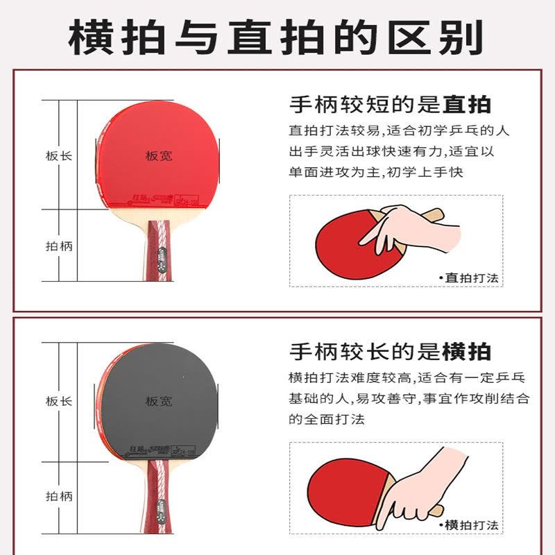 红双喜(DHS)乒乓球拍四星六星单拍5星6星兵乓球拍高级4星狂飙三图片