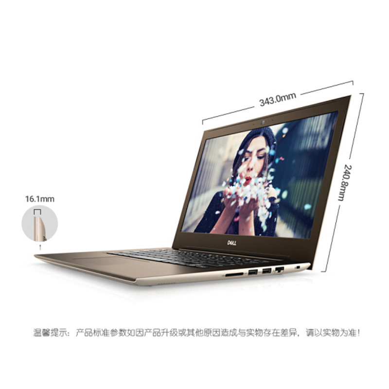 戴尔(DELL)成就5471 14英寸笔记本电脑（i5-8250U 4G 256G固态 集成 W10H 高清 金色）