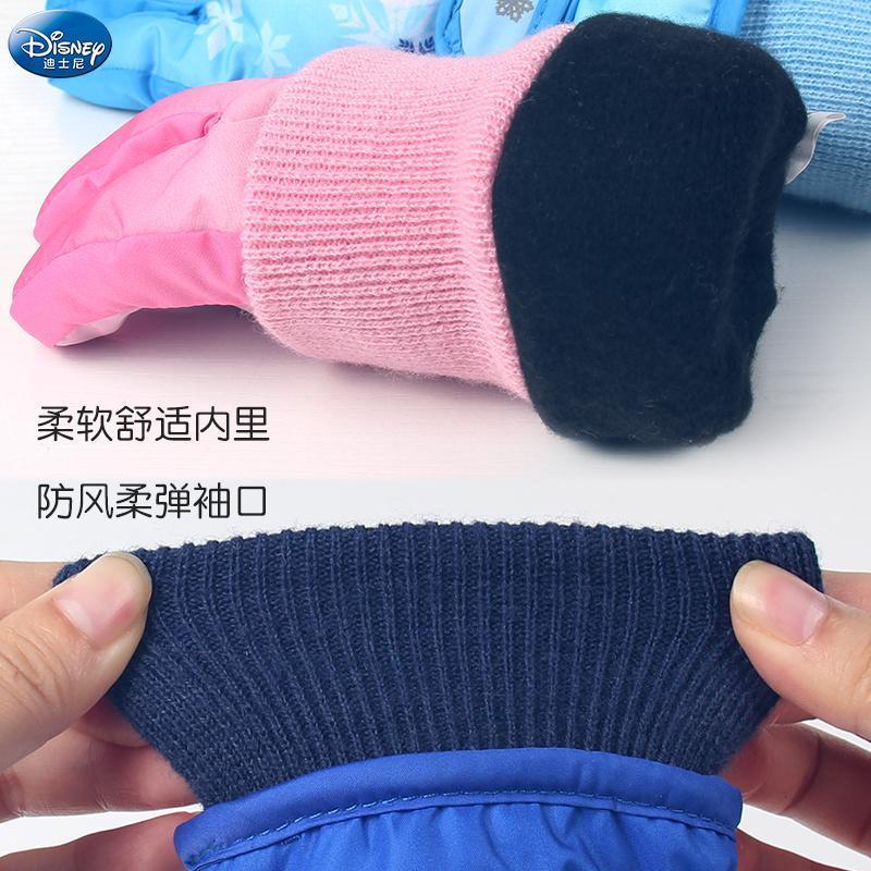 迪士尼儿童滑雪手套男女童小学生冬五指户外保暖加厚防水分指手套 9233美国队长滑雪手套藏青色 建议4-8岁