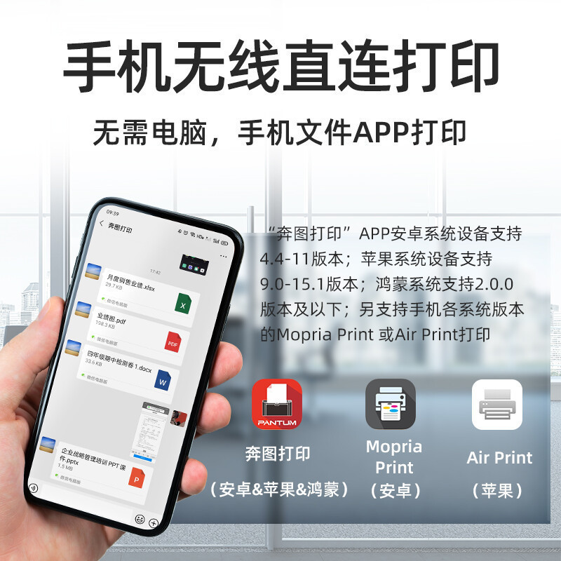 奔图(PANTUM)打印机M6760DW 黑白激光有线无线 打印复印扫描一体机 A4自动双面办公商用高清大图