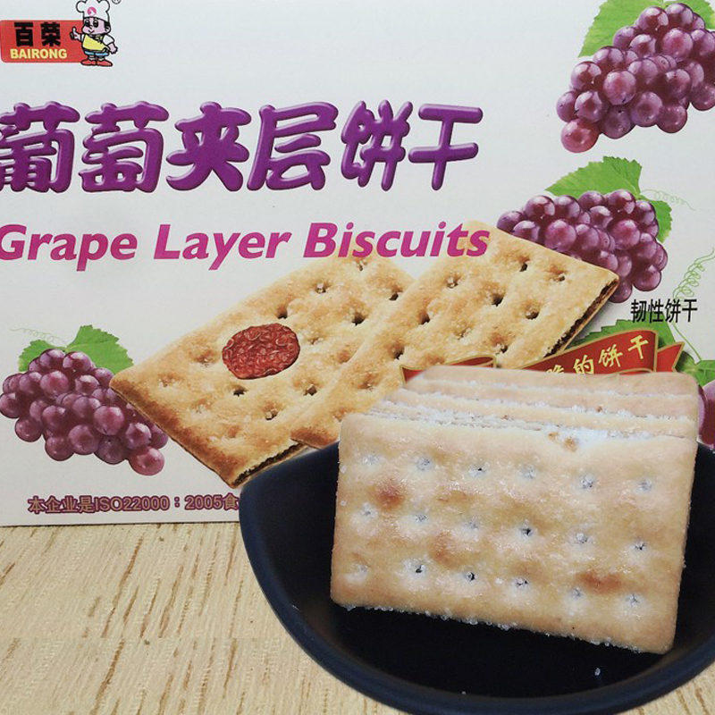 百荣 葡萄夹层饼干160g