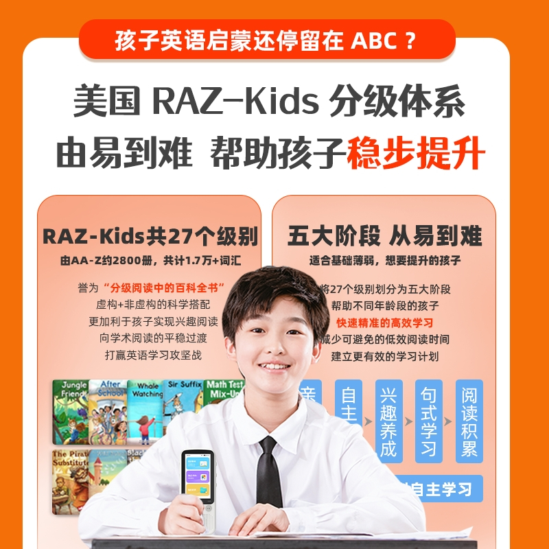 锐族复读机v0864g白色标配学生听力耳机听力宝英语语文学习播放器随身