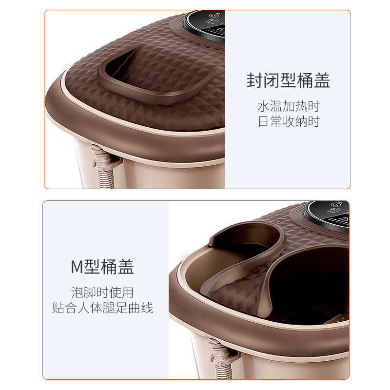茗振电子 足浴盆 MZ-999M足浴盆按摩洗脚盆足浴器复合式凸点按摩红光照射便携提手温热泡脚桶 电加热足疗泡脚盆