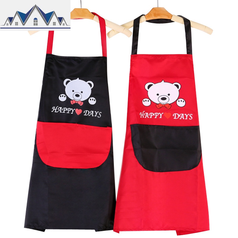 油污家用可爱防油做饭厨房全包围裙卡通小熊反穿防水加长衣服女士 三维工匠高清大图