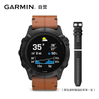 佳明GARMIN Fenix6X Pro蓝宝石镜面棕色皮革表带户外运动智能功能手表心率血氧音乐支付跑步越野GPS手表