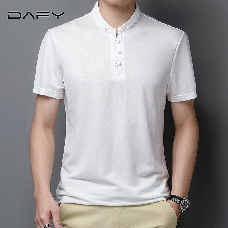 立领莫代尔半袖衫