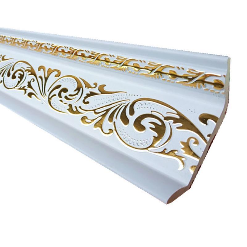 8厘米宽白金凤尾pvc阴角石膏线欧式墙角顶角棚角转角装饰保护线条吊顶