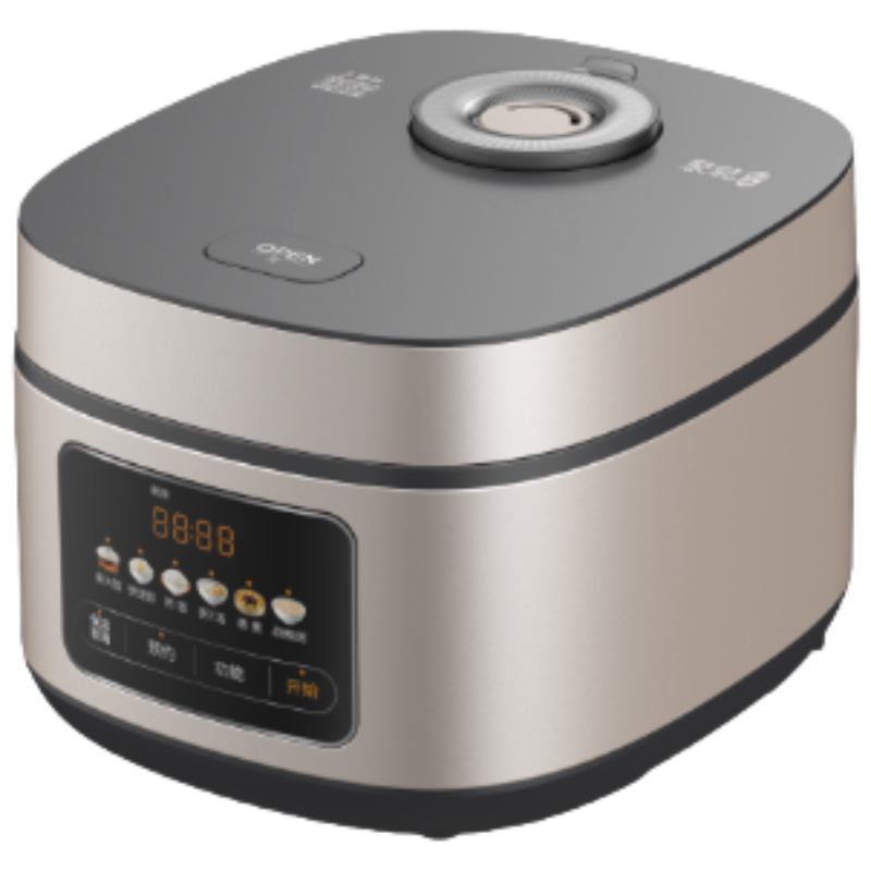美的(Midea)电饭煲电饭锅4-5人家用5升大容量炫彩大屏金属机身大火力煮饭锅智能预约微压 MB-RE517