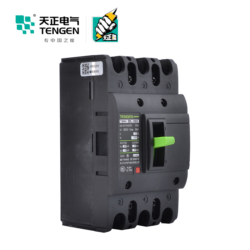 天正电气瑞彩TGMH-125 空气开关 25KA 100A 3P 手动固定式配电保护 330023100001塑壳断路器