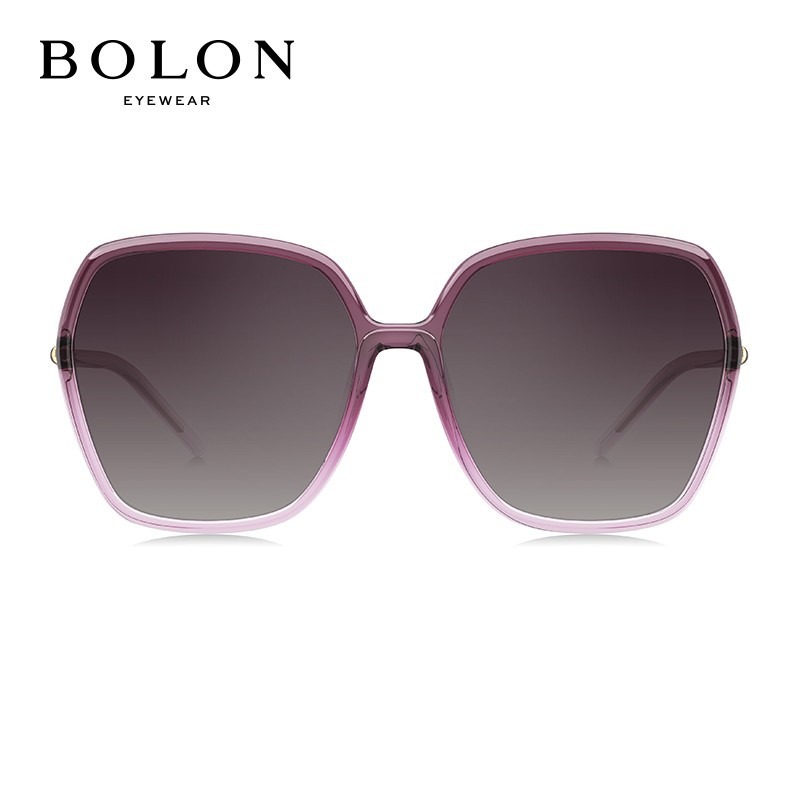 暴龙(BOLON)多边形TR大框偏光太阳眼镜墨镜女BL5032 C30-紫色渐进 单个装