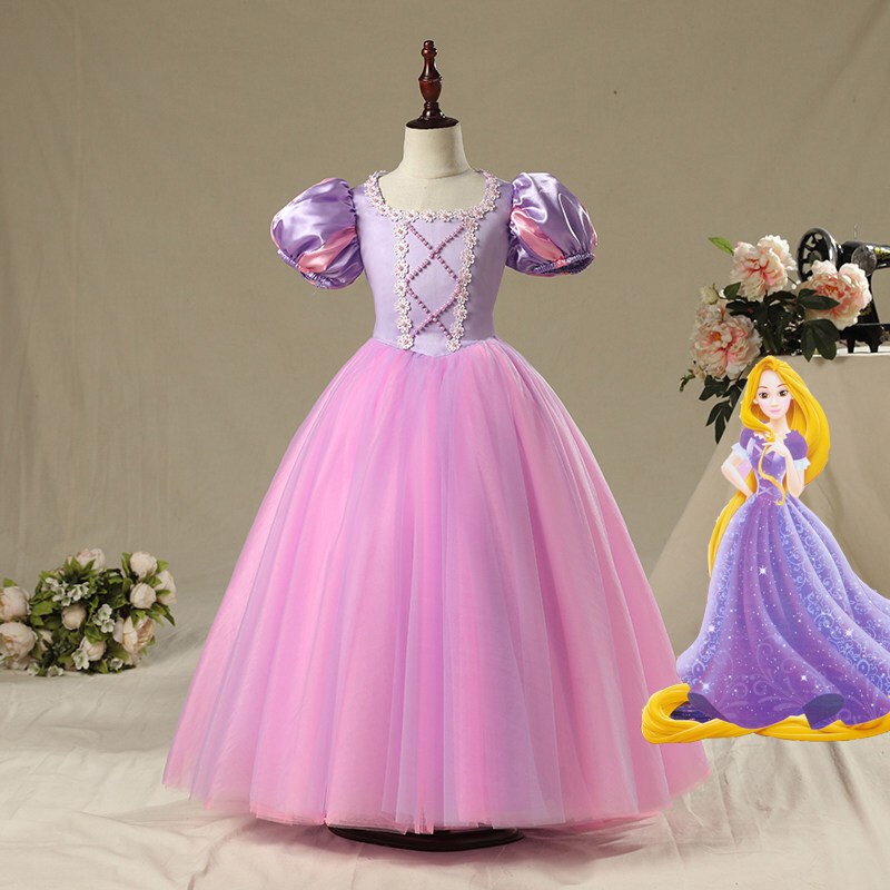 女童裙子公主裙冰雪奇缘长公主蓬蓬裙演出服公主服装视频