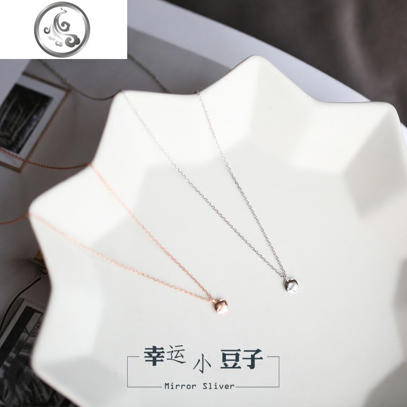 韩版小金豆英文刻字doctors朴信惠S925纯银锁骨链项链女 JiMi