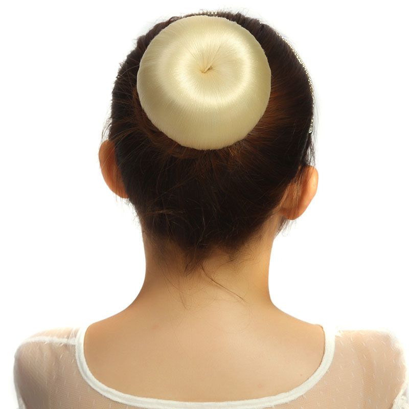 假发盘发花苞头丸子头假发包女复古风汉服古装造型发髻头饰盘发器 001#黑色(送发卡)