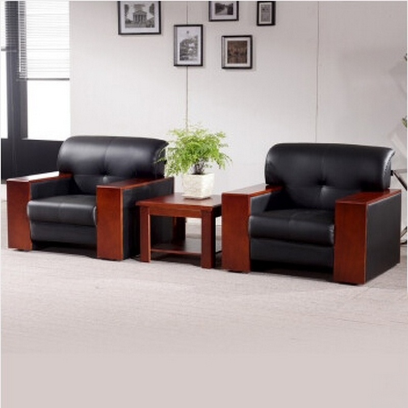 逐鹿中原皮沙发实木扶手沙发办公沙发sx720单人位沙发