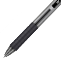 得力(deli)S06 按动中性笔签字笔水笔黑色碳素笔学生办公用品 0.5mm 黑色12支/盒