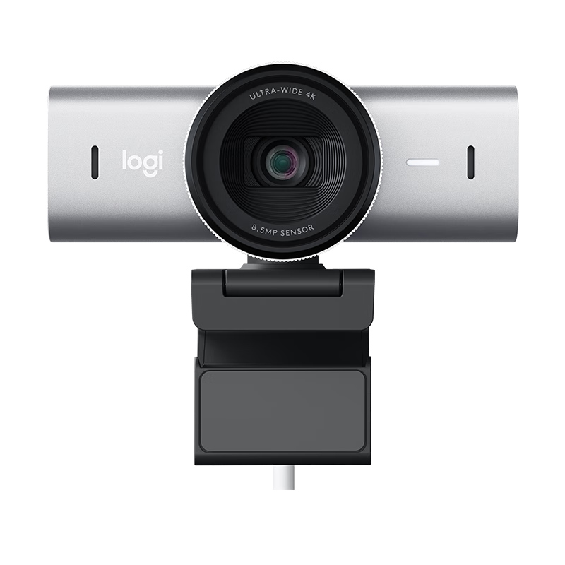 罗技(LogitechMX Brio 4K高清摄像头游戏直播套装电脑网课广角变焦麦克风 珍珠白