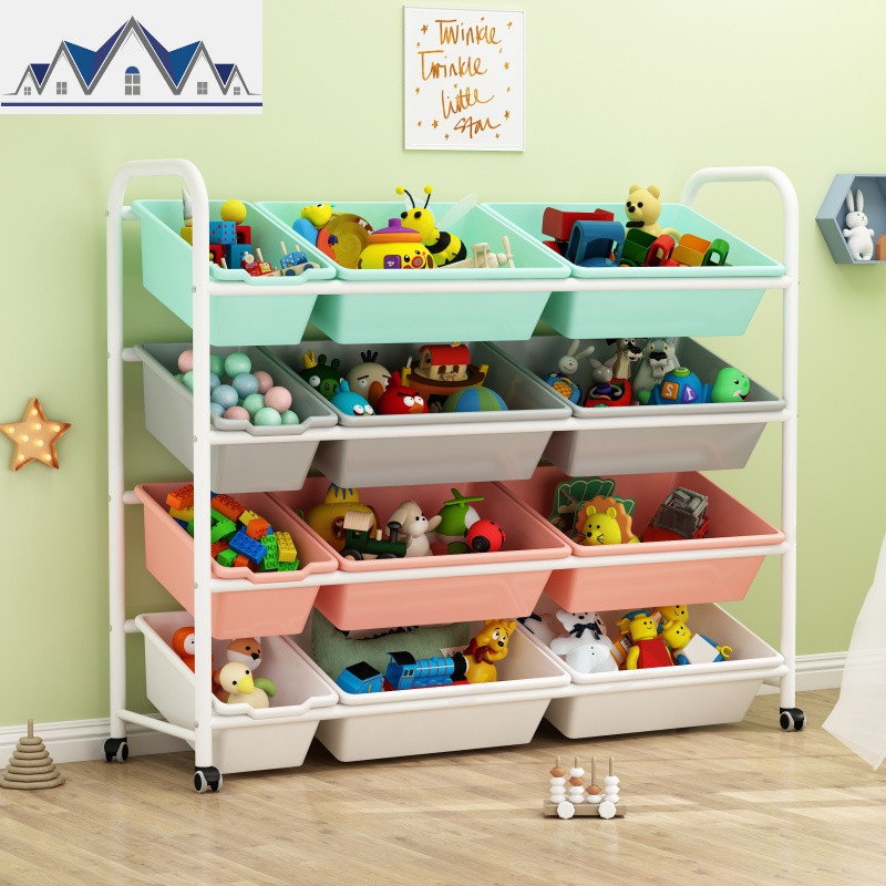 儿童玩具收纳架宝宝书架玩具架子置物架多层收纳柜储物分类整理架 三维工匠高清大图