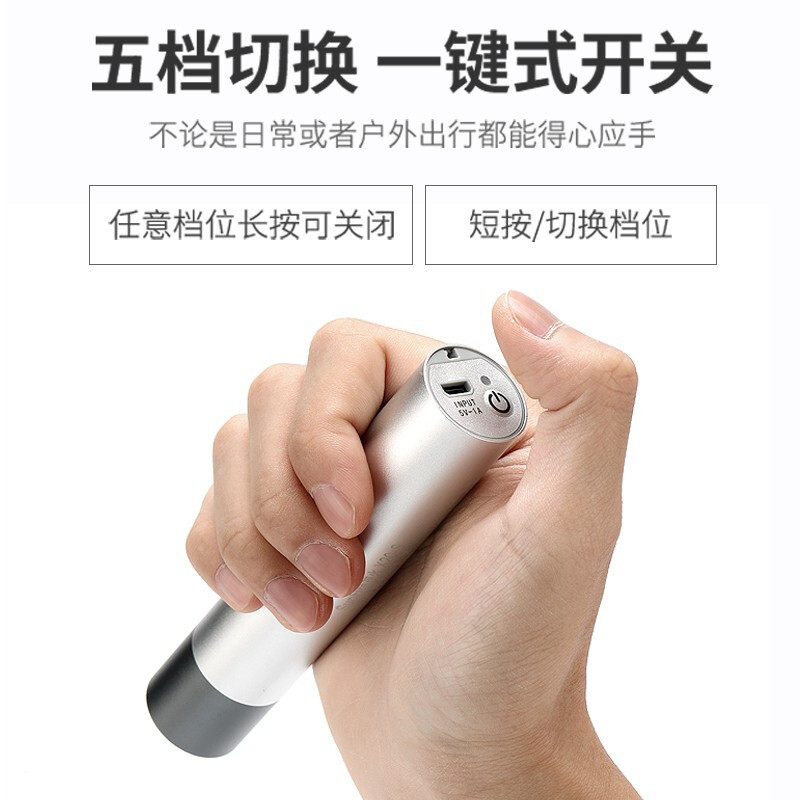 神火X20-S强光手电筒超长续航小型迷你超亮远射充电式户外灯黑色