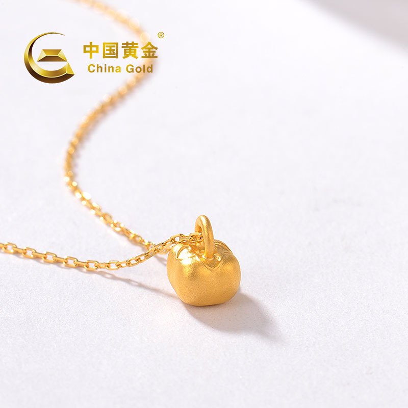 中国黄金 足金柿子吊坠#