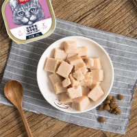 顽皮Wanpy宠物零食猫用餐盒含金枪鱼+三文鱼配方40g*6盒
