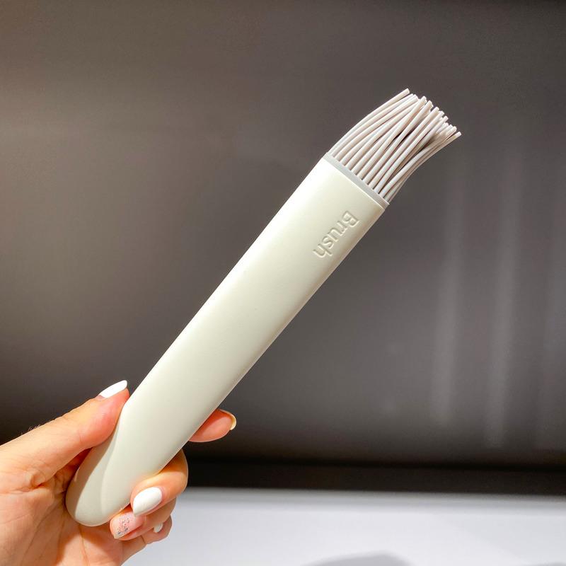 耐高温 北欧撞色舒适手柄硅胶油刷 厨房烘焙小毛刷烧烤油刷 敬平 灰色F6947D