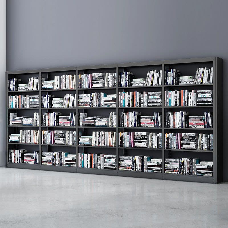 慧采云 钢制书架学校图书馆书店书籍室阅览室单面书架资料架单面一列五组图片