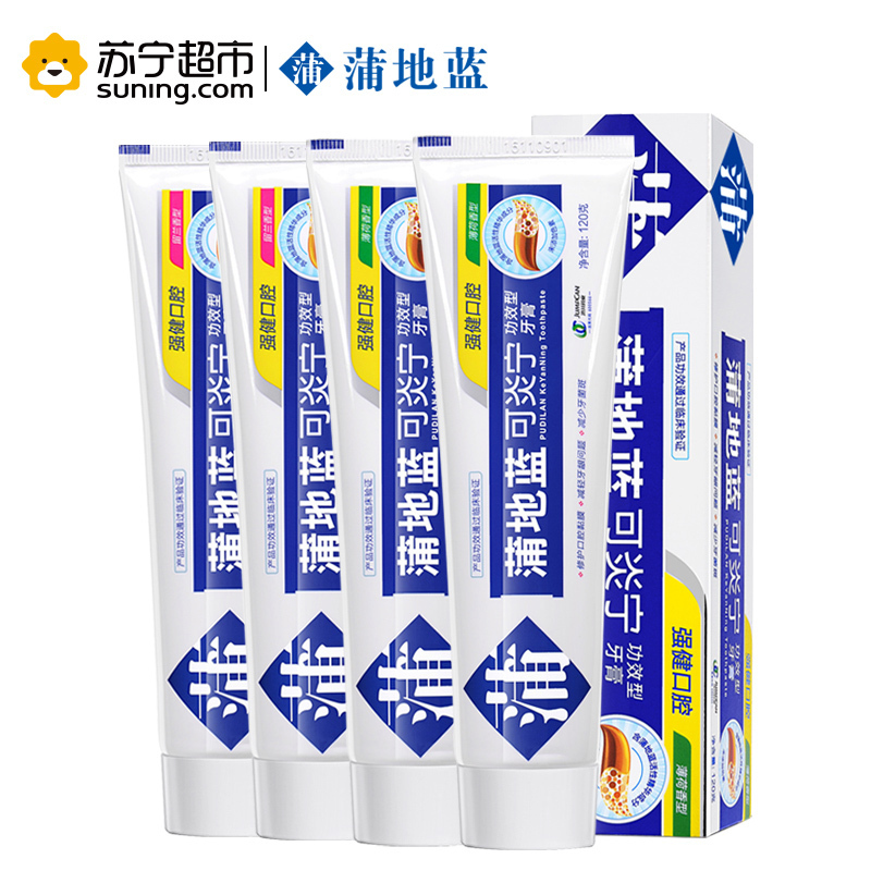 蒲地蓝可炎宁功效型牙膏组合装口腔护理薄荷留兰120g*4支