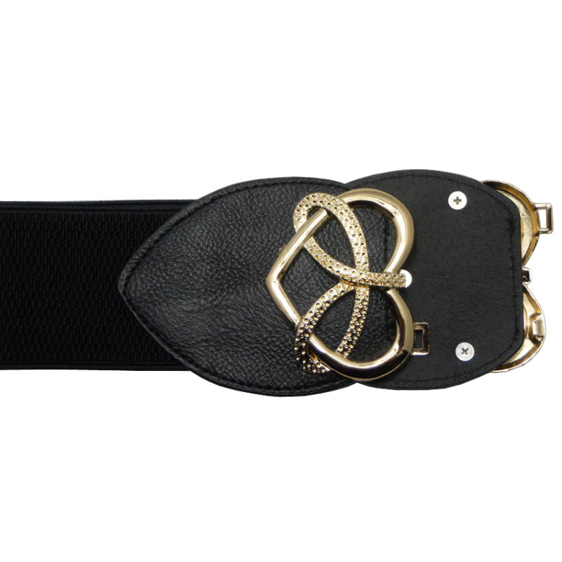 尼曼韩版简约百搭女士腰封装饰连衣裙大衣宽皮带女青年黑红松紧腰带女