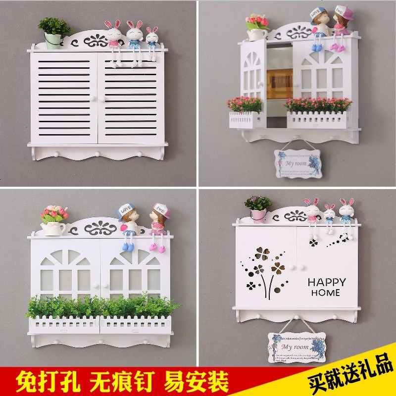 电表箱装饰画免打孔配电箱可推拉客厅总开关弱电源箱电闸盒遮挡箱