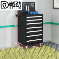 戴劲汽修工具车移动工具柜多功能工具箱 旗舰【黑色】七抽工具车+挂板