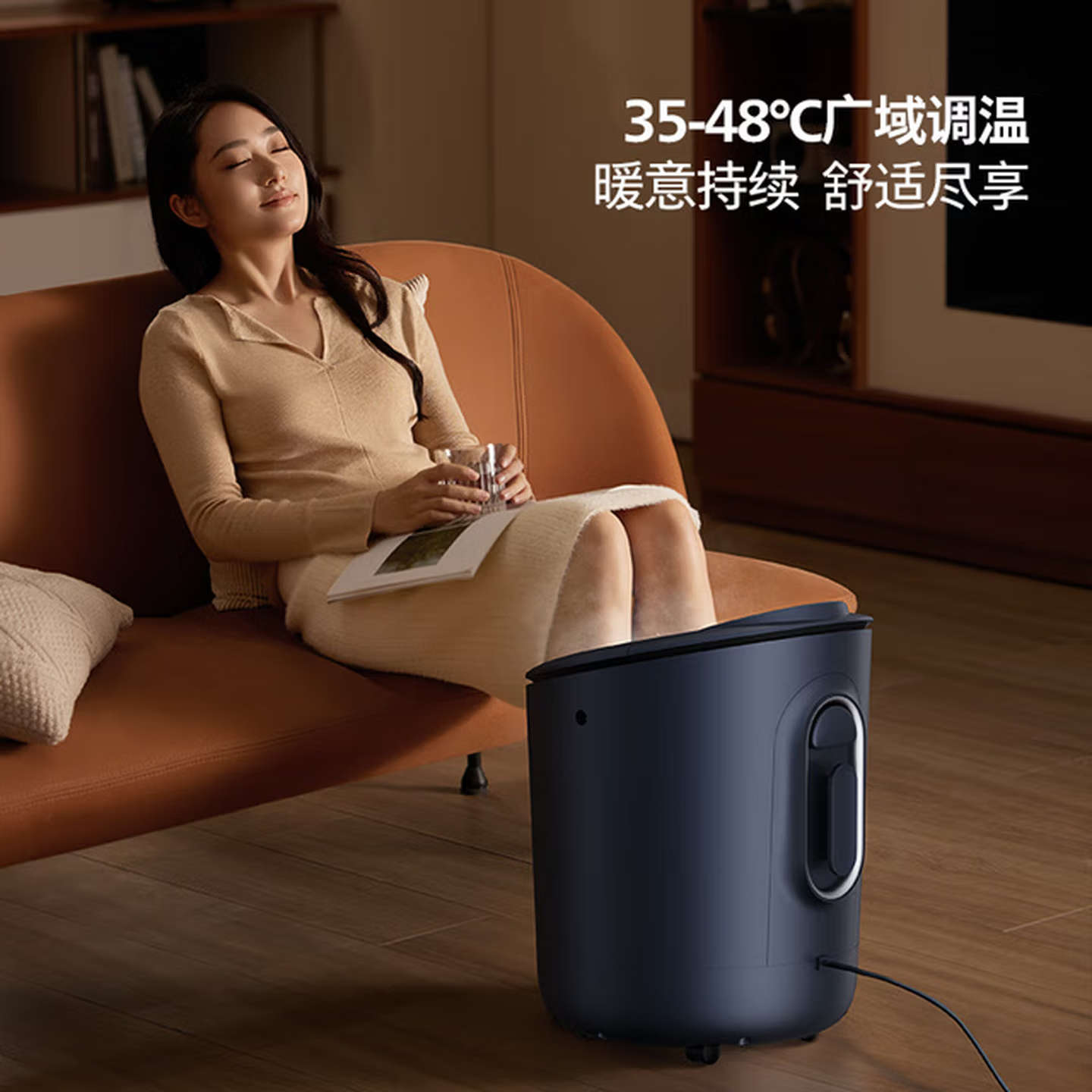飞利浦(PHILIPS)泡脚桶加热熏蒸恒温足浴盆全自动按摩洗脚盆躺泡深度杀菌硅胶防磨PPM3214F生日礼物礼品送父母高清大图