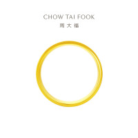 周大福简约素圈黄金戒指女足金首饰送生日礼物(工费:320计价)EOF1280