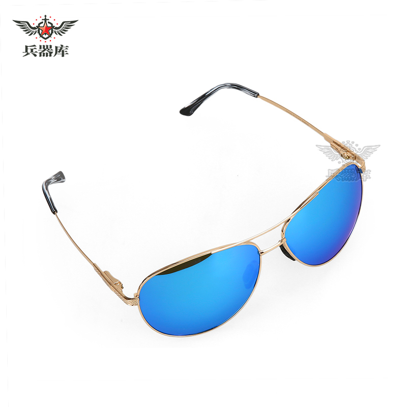 兵器库空军眼镜中国飞行员墨镜偏光镜可弯曲军迷偏光眼睛蛤蟆镜正品