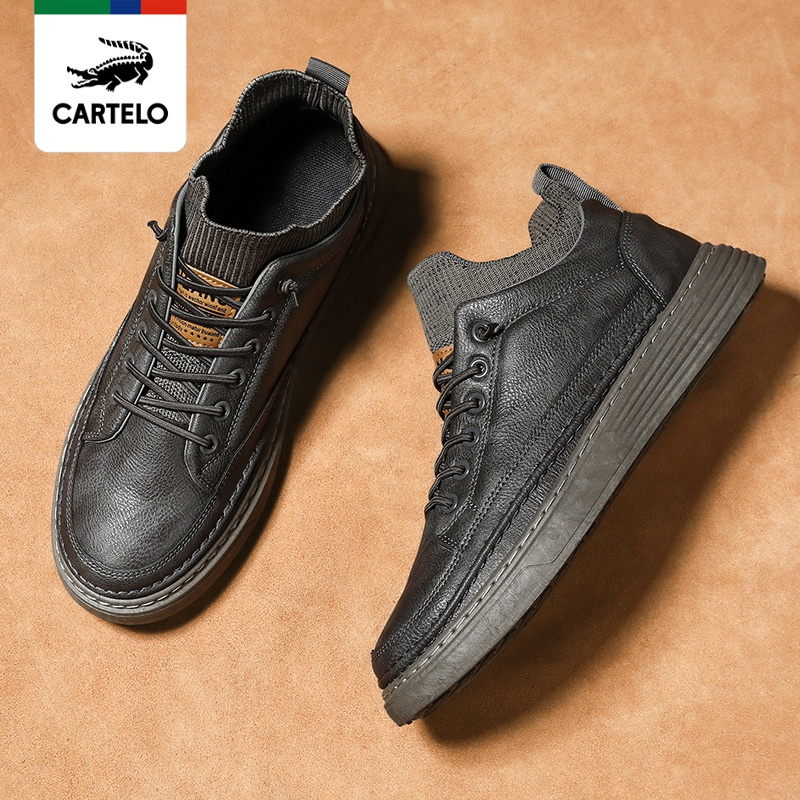 线下专柜同款卡帝乐鳄鱼cartelo新款百搭男鞋板鞋小皮鞋休闲鞋