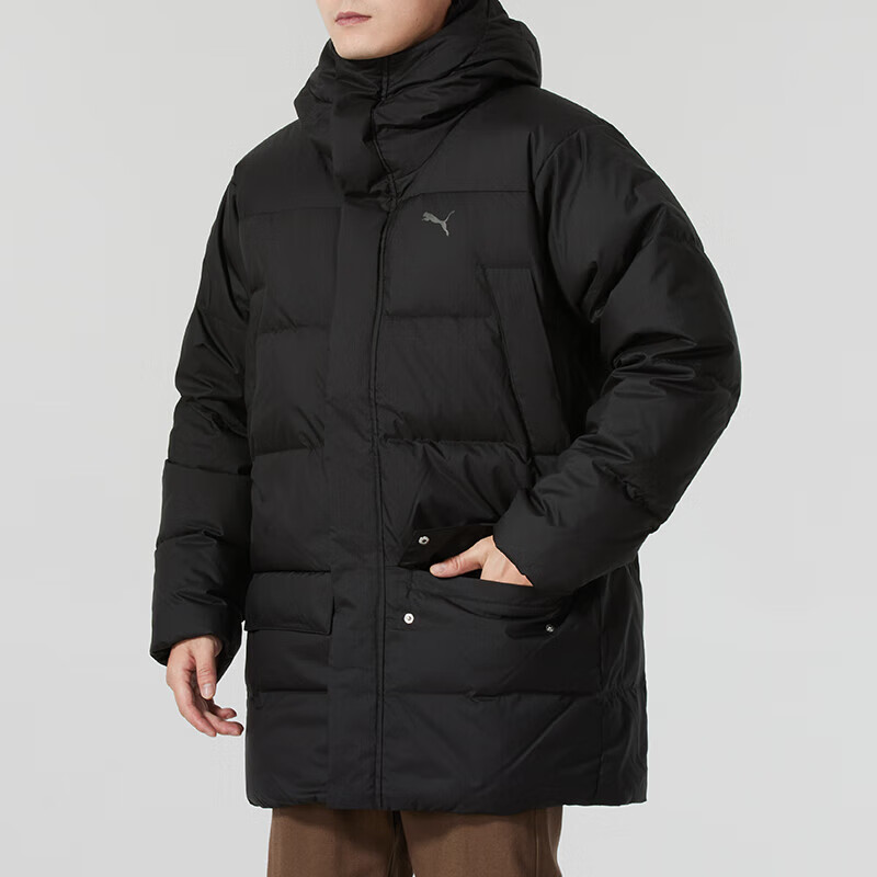 彪马（PUMA）羽绒服男装新款运动服中长款连帽棉羽防风外套684117-01 ZP高清大图