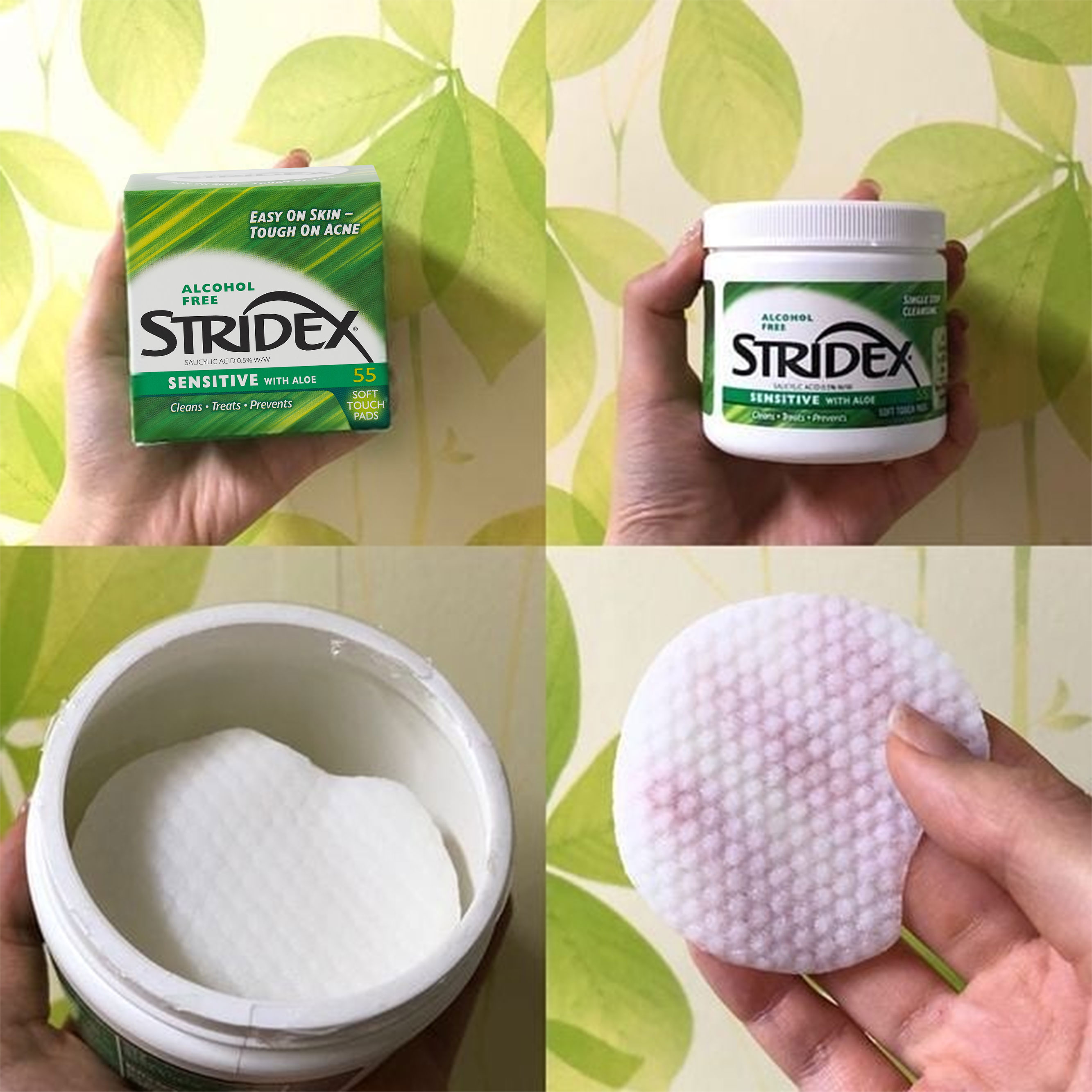 施颜适Stridex水杨酸净颜棉片套装(55片+6ml)控油收缩毛孔抗痘痘闭口 滋养润唇高清大图