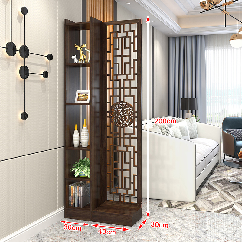新中式客厅符象隔断装饰家用双面镂空挡煞门厅入户进门木质玄关柜