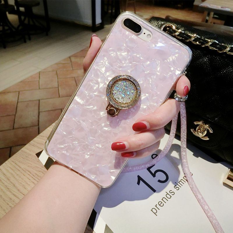 适用冰晶贝壳oppo59s手机壳女款83t指环支架1挂绳73套79k潮57m