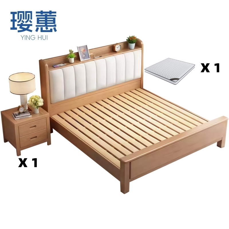 璎蕙 气压床+床头柜1.5m 套高清大图