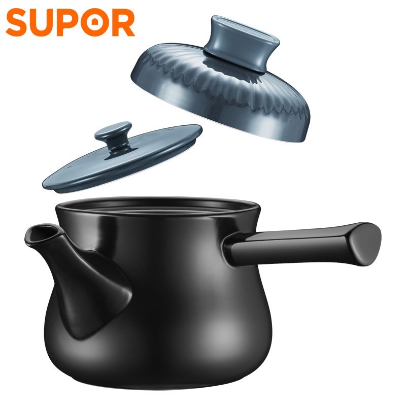 苏泊尔(SUPOR)砂锅炖锅家用欢喜系列燃气煲汤沙锅陶瓷煲石锅煤气专用2.5L药膳煲EB25SBT01送汤勺竹垫手套高清大图