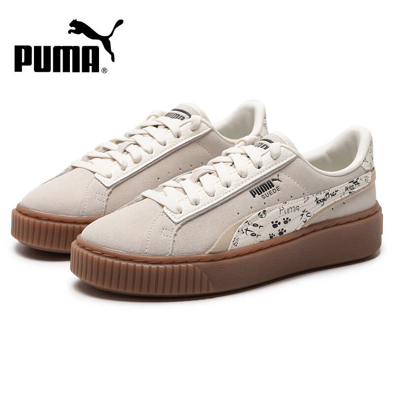 彪马(PUMA)官方舰店女鞋冬季新款SUEDE复古低帮厚底运动鞋学生女子休闲板鞋 395904-01/翻毛皮/切勿水洗