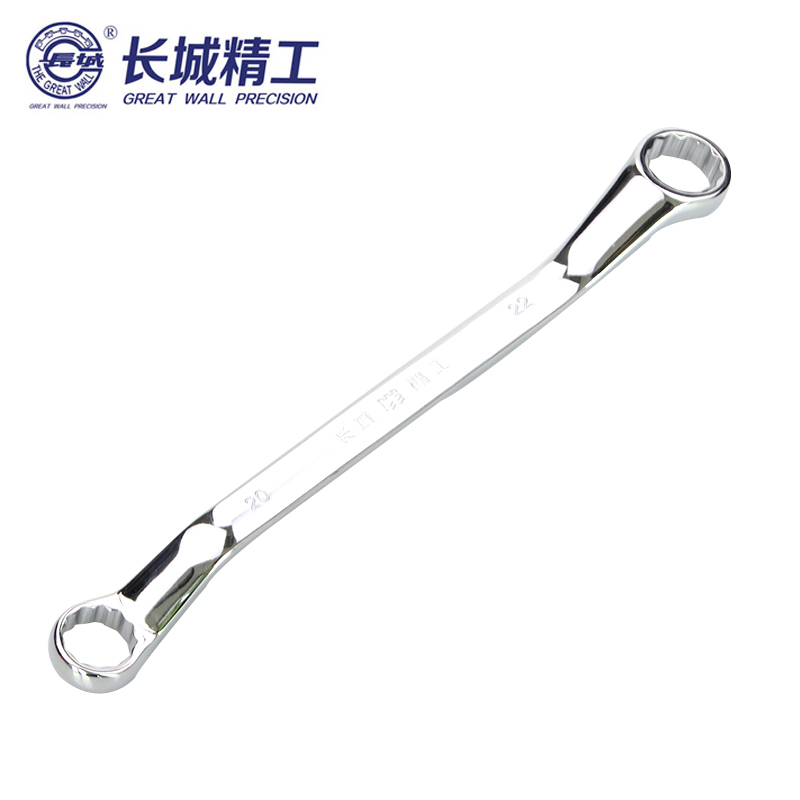 长城精工 公制平板镜抛双梅扳手 镜面抛光双头梅花扳手 30*34mm 311148