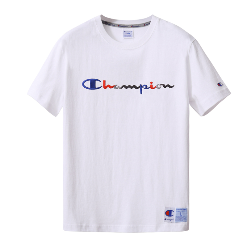 Champion 潮牌冠军男士圆领短袖运动T恤女宽松圆领彩色经典刺绣Logo情侣时尚百搭短T