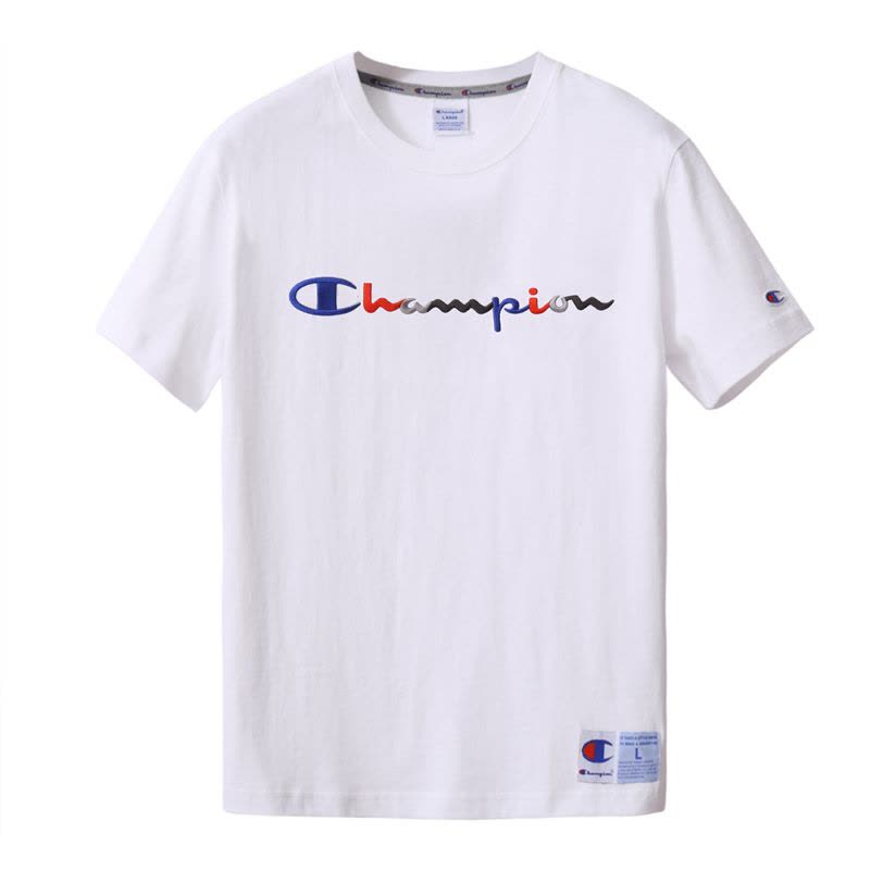 Champion 潮牌冠军男士圆领短袖运动T恤女宽松圆领彩色经典刺绣Logo情侣时尚百搭短T图片